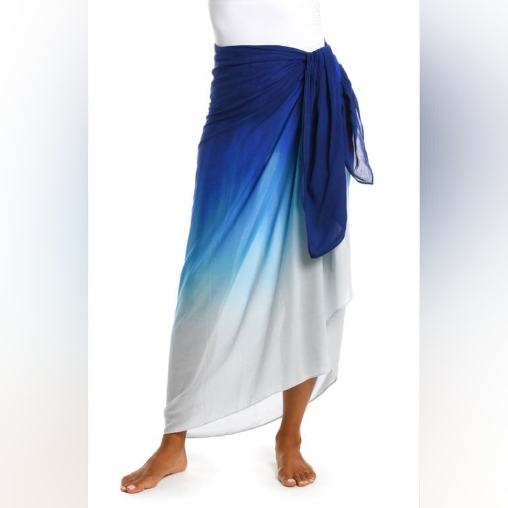 La Blanca Elegant Blue Ombre Swim Cover-Up OS Nwot